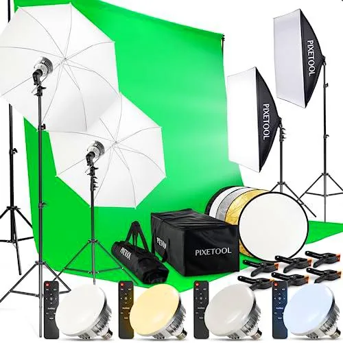 PIXETOOL - Kit de Fotografía - Fondo Fotografia - Green Screen