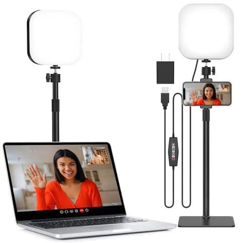 Mojimdo Video Conferencia de Iluminación, 180 LED Webcam Luz con 3 Colores y 5 Brillos para la grabación de vídeo