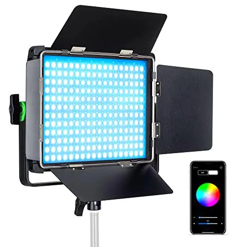 VILTROX 30W Foco de vídeo LED RGB Iluminación de fotografía con Control de aplicación 360º a Todo Color Bi-Color Regulable 2800K~6800K CRI97+ TLCI97 para Juegos/transmisión/Youtube (weeylite WP35)