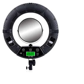 Anillo de luz LED de 18 pulgadas con espejo, lámpara de colores RGBW