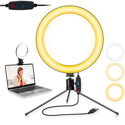 Orthland Aro de Luz Videoconferencia 6" Anillo de Luz LED con Trípode y Clip