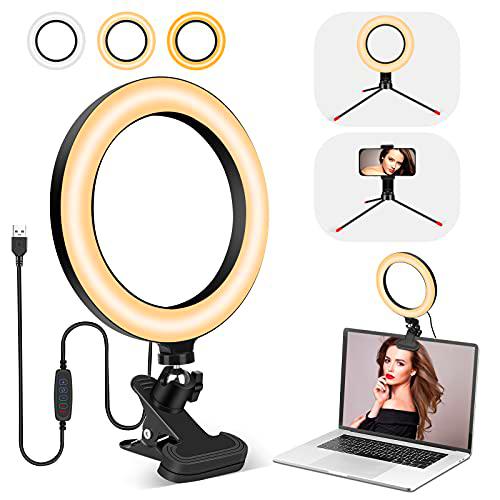 Anillo de Luz Videoconferencia, Guiseapue 8" Aro de Luz para movil
