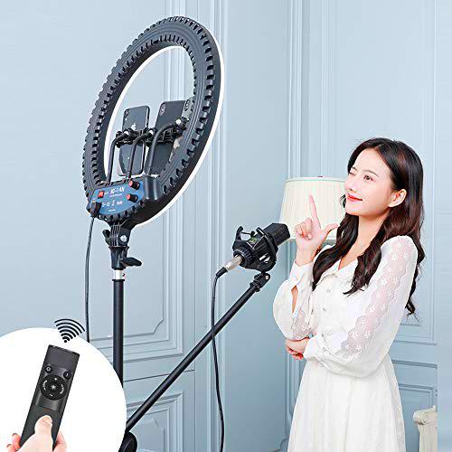 Anillo de Luz LED, 14" Ring Light con Trípode Soporte y Control Remoto Wireless