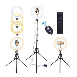 AGM Anillo de luz LED para Selfies de 14"con Mini trípode de Mesa