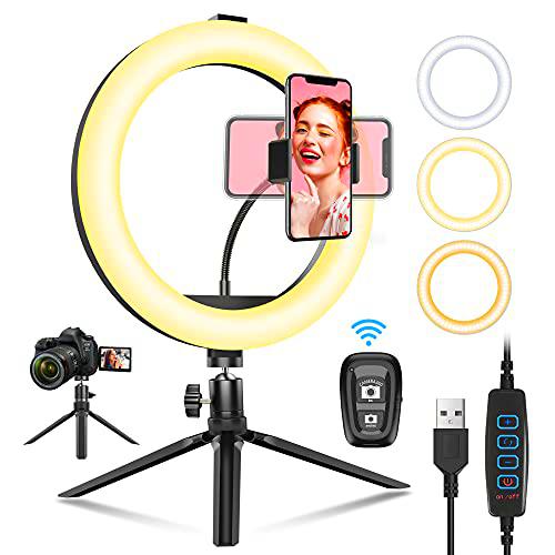 Anillo de luz LED, Nallee 10" Anillo de luz para Selfies