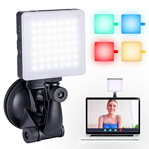 K&amp;F Concept - Luz de Cámara Multiuso con Rosca 1/4 Control Táctil /6500K/CRI 90+49 LED/4 Filtros Colorosos