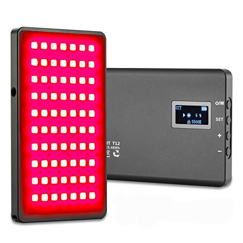 Sutefoto Full Color RGB Camera Video Light Panel de iluminación para cámara DSLR Videocámara Teléfono Vlog Video 2500K-8500K Ajustable