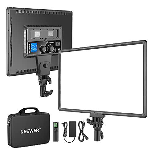 Neewer Luz de Video LED NL288 con Control Remoto de 2.4G 45W 4800Lux 3200K-5600K CRI95+ Regulable Bicolor18"Panel de Luz Suave para Fotografía YouTube Live Stream Zoom Meeting(Batería no Incluida)