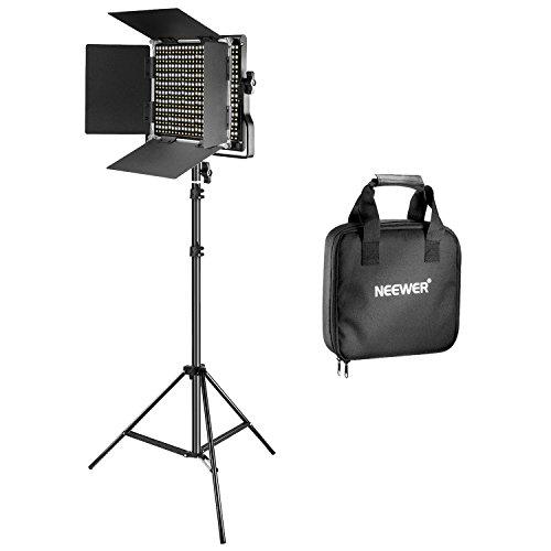 Neewer Bi-color 660 LED de Luz de Vídeo Kit Incluye: (1)3200-5600K CRI 96+ Regulable Luz con Soporte en U y Barndoor