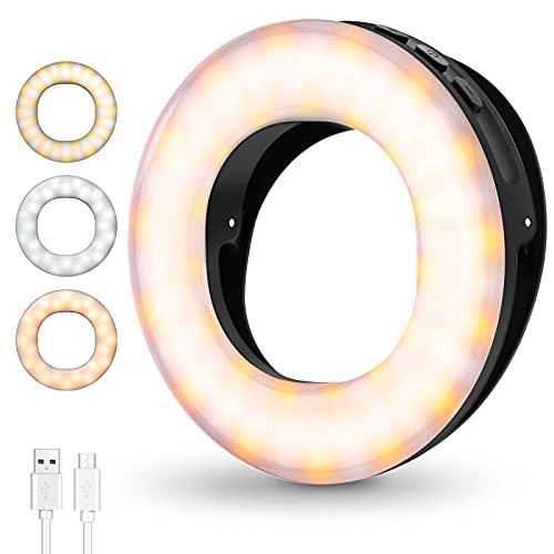 Anillo de Luz LED Fotografia Selfie, Aro de Luz Maquillaje con 4 Modos de Colores