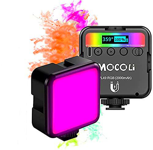 Luz de Video Led RGB Luz Fotografia Color Ajustable Regulable 2500-9500K Mini Luces Fotografia Iluminacion Fotografia Luz Video Luces Led Fotografia para Grabación de Vlogs Cámara e Smartphone