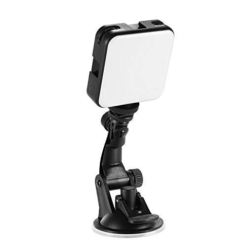 Andoer Iluminación Kit: Mini Bicolor LED Light,2500K-6500K Regulable 3 Cold Shoes + Soporte de Ventosa para Transmisión en Vivo
