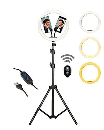 KSIX Aro de Luz Grande 12" con Trípode y Control Remoto