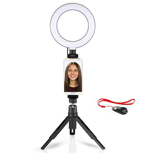 Hama Aro de luz Spotlight Work Area 67" para Smartphone y Tablet, Negro