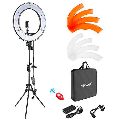 Neewer Anillo de Luz LED Regulable Iluminación Kit 48cm Exterior 52W 5500K Soporte de Luz Receptor para Teléfono Inteligente Youtube Autorretrato de Grabación