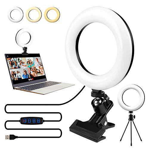 Kit de iluminación para videoconferencia de vídeo de 6,2 pulgadas con trípode y clip para autotransmisión