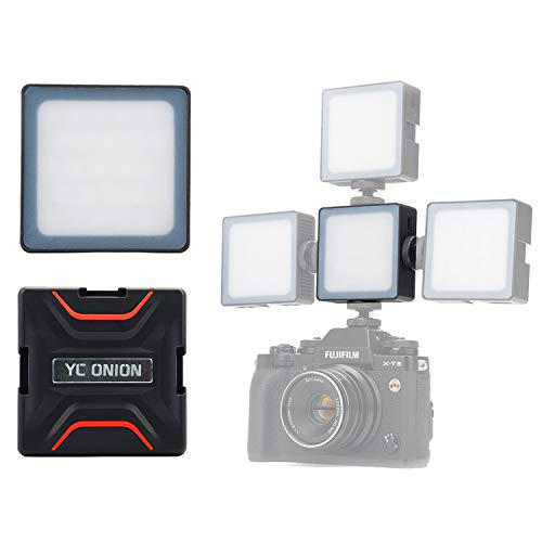 YC Onion RGB Luz de vídeo LED a todo color para cámara con 3 soportes de zapatos fríos