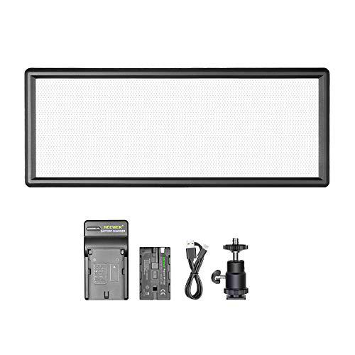 Neewer Luz Regulable LED Super Fino Bi-Color con Pantalla LCD 2600mAh Batería de Li-ion y Cargador