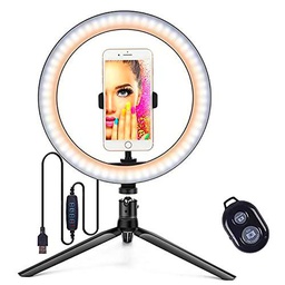WDEC 10.2" Anillo de Luz Selfie, Aro de Luz Trípode Fotografía con Control Remoto 120 LED 3 Modos 10 Niveles de Luz para TikTok Youtube Instagram Vlog Vídeo Maquillaje Enseñanza para iOS Android