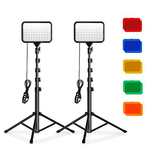 Stynice 2 Pack Luz Video LED-con trípode Ajustable y Filtro de Color