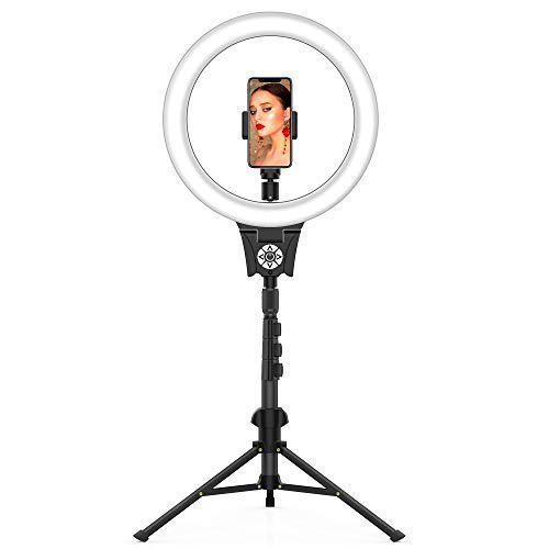 Anillo De Luz, Aro de Luz con Trípode, 10 Temperaturas de Color y 30 Modos de Brillo