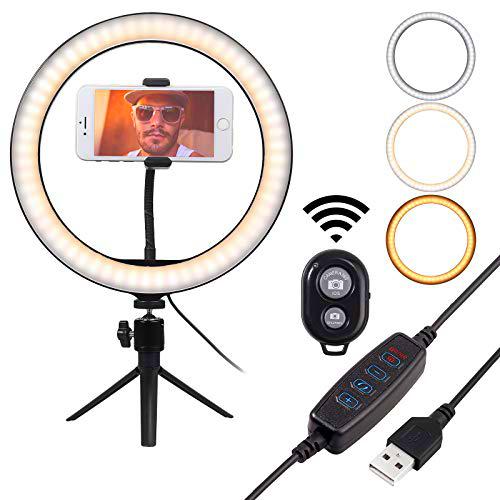 COLFULINE Anillo de Luz 10" con 3 Colores 10 Brillos