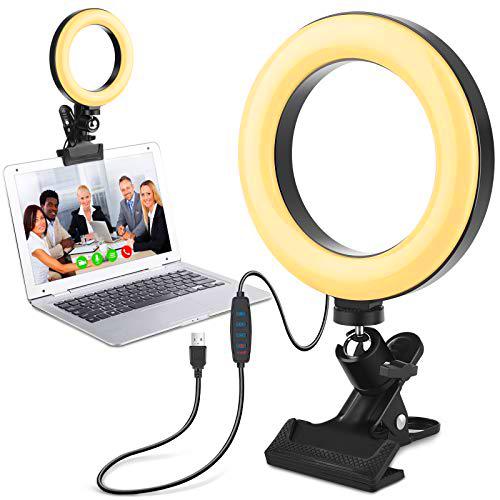 Diyife Luz Led para Videoconferencia, 6.3"Anillo de Luz para Monitor de Computadora Portátil