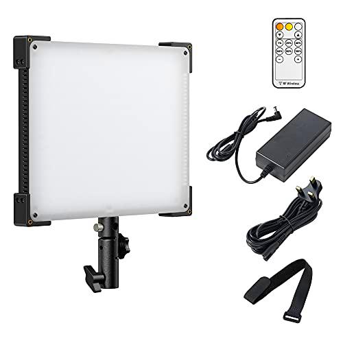 Andoer Luz LED Cámara, Bi-Color luz de vídeo Panel 3200K-5600K Regulable 360pcs LED Beads CRI 96+ con Control Remoto para Fotografía de Retrato de Producto de Estudio