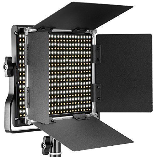 Neewer 660 Panel de Luz LED Video Iluminación Fotográfica Estudio Fotográfico Panel LED Bicolor 3200-5600K CRI 96+ con Soporte en U y Cortador de Flujo para Estudio Fotográfico Video YouTube