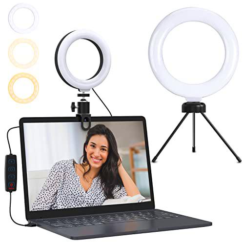 Anillo de luz LED, Jubor 6,3" Aro de Luz con Trípode