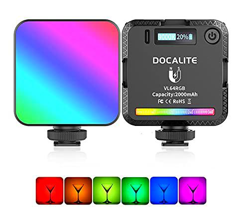 Luz de Video RGB,ULANZI VL69 Luz de Cámara con 3 Zapatas Frías