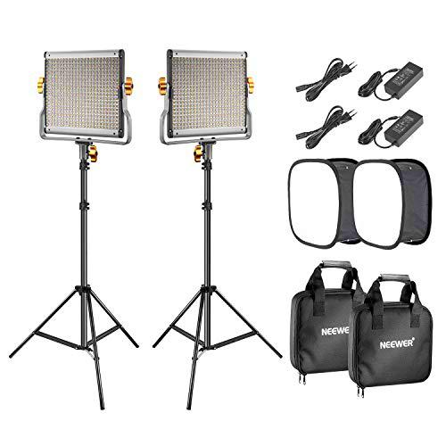 Neewer 2-Pack 480 LED Luz Video Panel LED Bicolor Regulable (3200-5600K