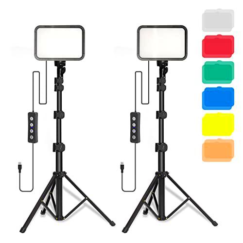 Stynice 2 Pack Luz Video LED-con trípode Ajustable y Filtro de Color