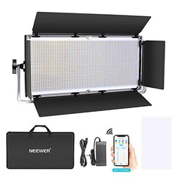 Neewer 1904 LED Luz Video Pro con Sistema de Control Inteligente App Iluminación Fotográfica Bicolor Regulable 3200K-5600K Kit para Iluminación Video Estudio Youtube con Pantalla LCD Carcasa Metálica