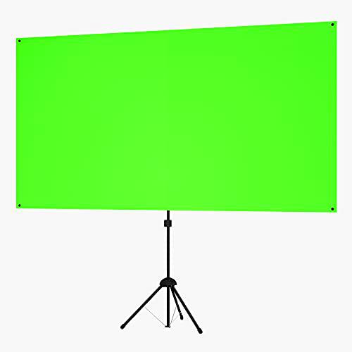 200x114cm Green Screen Pantalla Fondo Verde Chroma Key para Vídeo/Fotografía/ Streaming/Videoconferencia/en Instagram/TikTok/Zoom/Teams/OBS/Final Cut,Altura Ajustable,Croma Verde con Soporte y Bolsa