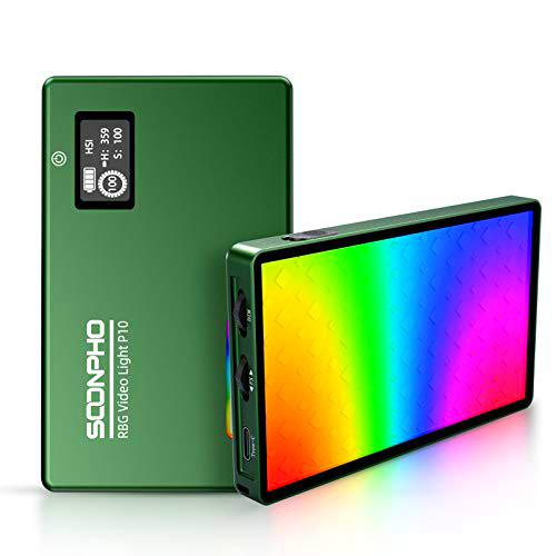 Soonpho Luz de Video RGB, Luz de Cámara LED con Batería 4000mAh Incorporada Recargable