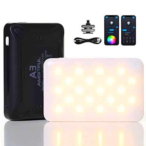 AMBITFUL Mini luz de video LED RGB a todo color A3