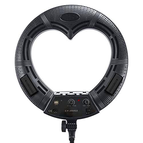 Yidoblo LV-480SII 18 Pulgadas 96W LED 3200K-5600K Lámpara Bicolor Luz de fotografía en Forma de corazón Control Remoto infrarrojo para Maquillaje Transmisión en Vivo