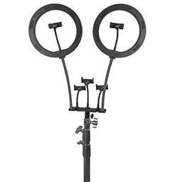 Yidoblo TAS-10 10"20W LED Anillo de luz de Doble Anillo de luz Selfie con Puerto de Carga USB y Soporte para teléfono Celular para transmisión en Vivo/Maquillaje,Video de Youtube/Tiktok