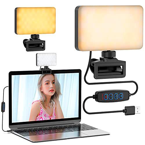 Juego de iluminación para videoconferencias con trípode y clip para zoom
