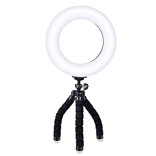 Pokhdye Anilla para portátil con clip de trípode, luz de videoconferencia para maquillaje