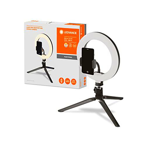 LEDVANCE Mobile Camera Light Ring Desktop, 5.5 W, Negro