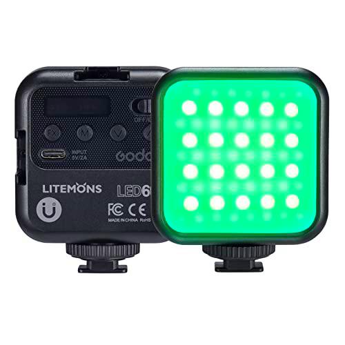 Godox LITEMONS LED6R RGB Video Light, Pocket Led Light Bicolor 3200K-6500K