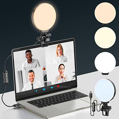 Kit de Iluminación para Video Conferencia, Anillo de Luz de Pantalla Completa con Clip para Ordenador Portátil