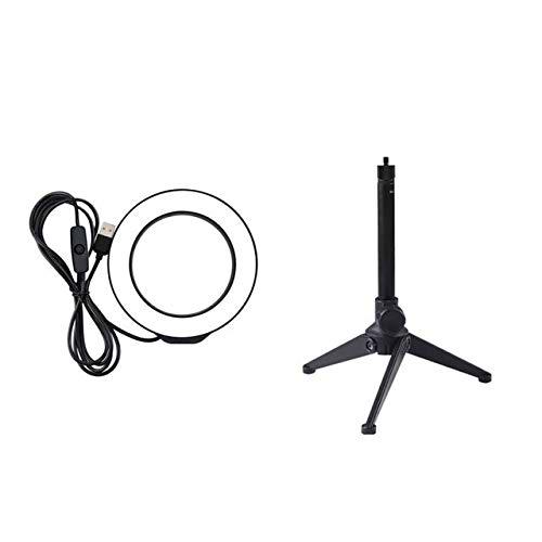 ALOOYAK Luz del Anillo, Soporte aro de luz LED con el trípode for el teléfono móvil Mini cámara de luz con el sostenedor for vídeo de Maquillaje de iluminación (Color : B)