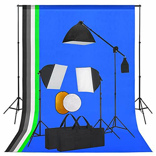 Kit de Estudio fotográfico con Luces Fondo y Reflector