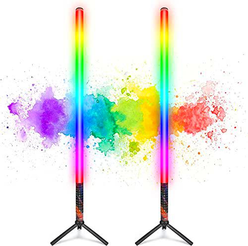 LUXCEO 2 Barras de luz LED portátiles para vídeo Mood1,Barra de luz de fotografía 85cm,batería incorporada de 2000 mAh,lámpara de Foto RGB,Youtube,TikTok,Streaming de Juegos,Bar,iluminación de Fotos