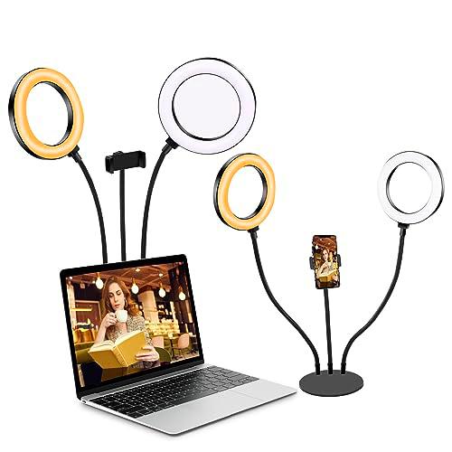 MYSWEETY 6.3" Aro de Luz, 3 Modelos Ring Light Anillo de Luz Graduable Aro Luz Movil para TIK Tok