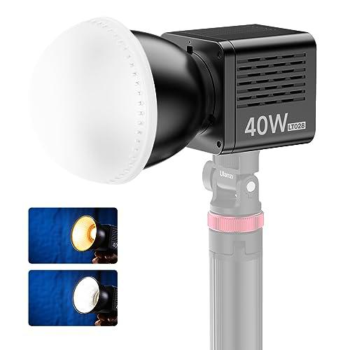 Ulanzi LT028 40W COB Luz Video LED, Bi-Color 2500-6500K Video Light con batería incorporada de 3400mAh