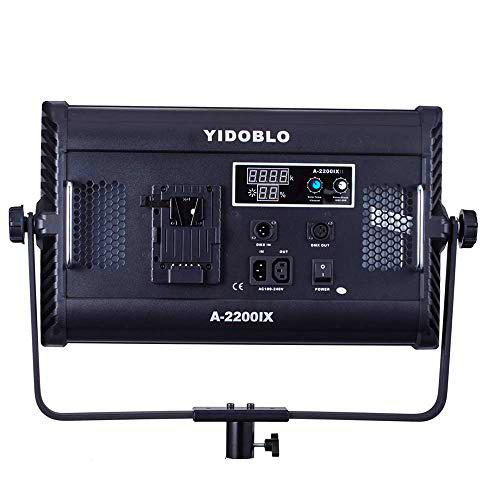 Yidoblo A-2200IIX Pantalla LCD CRI 96+ Bicolor Ajustable de 70 W Panel de luz de Video Suave DMX Studio Luz 3200K-5500K Kit de iluminación: Puertas de Granero